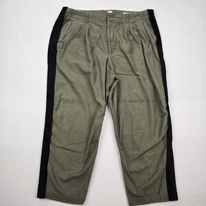 Women's Olive Green Pants with Black Side Stripes